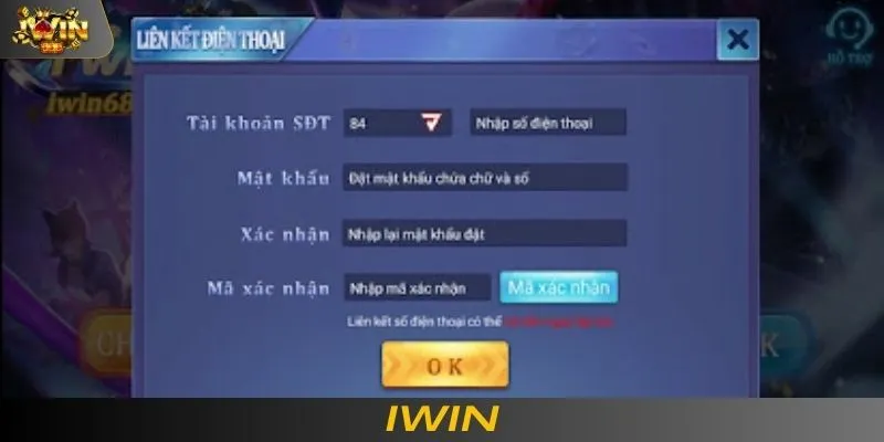 Đăng nhập IWIN bằng SDT 