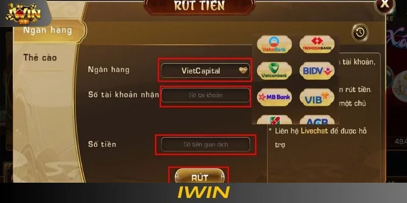 Hướng dẫn rút tiền IWIN